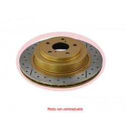 Brake disc FRONT DBA - LR DEFENDER 90/110/130 and DISCOVERY II - Drilled / grooved - 298mm (Unit) NO CE