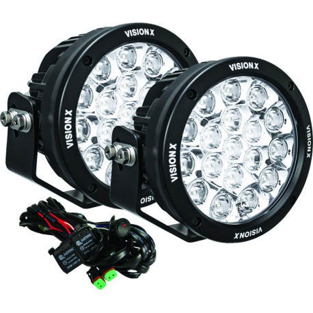 PAIR OF 6.7" 18 LED LIGHT CANNON GEN 2 INCLUDING HARNESS USING DTP CONNECTOR 9-32V DC