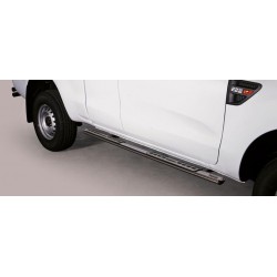 TUBES MARCHE PIEDS OVALE INOX DESIGN FORD RANGER SUPER CAB 2012+
