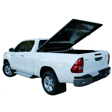 TONNEAU COVER ALU TOYOTA HILUX 2016+ EXTRA CAB THERMOLAQUE NOIR