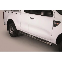 TUBES MARCHE PIEDS INOX Ø 76 FORD RANGER 2012+ SUPER CAB