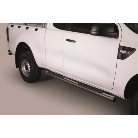 TUBES MARCHE PIEDS INOX Ø 76 FORD RANGER 2012+ SUPER CAB