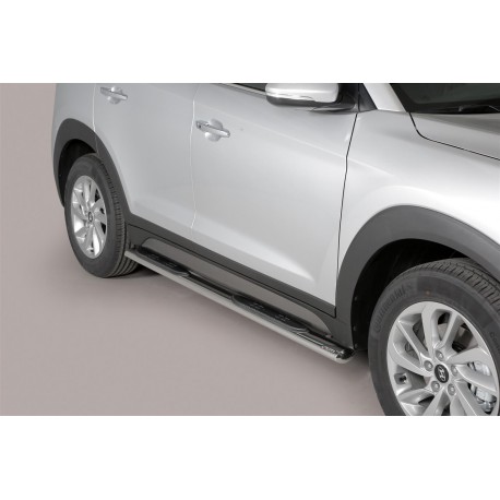 TUBES MARCHE PIEDS OVALE INOX Ø 76 HYUNDAI TUCSON 2015+