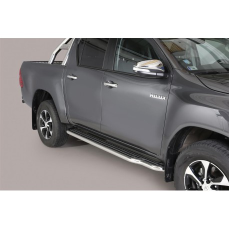 MARCHE-PIEDS INOX Ø50 TOYOTA HILUX 2016+ DOUBLE CAB