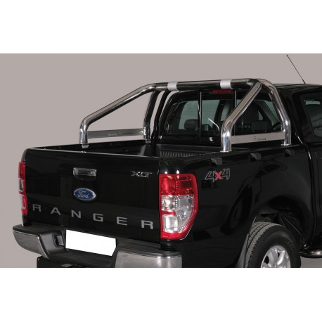 ROLL BAR INOX DBL TUBE Ø 76 FORD RANGER 2012+ AVEC MARQUAGE