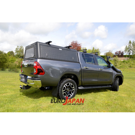 HARDTOP EXPLORER 3 / Toyota Hilux Revo 16+ EC, canopy black, tread plate, full rear door