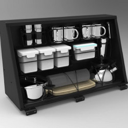 Alu-Cab Side Compartment Universal 750 incl. kitchen Set, black