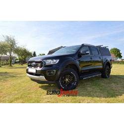 HARD-TOP ALU CAB Explorer - Ford Ranger 2012+ Double CAB - Noir / Strié / Grand porte arrière