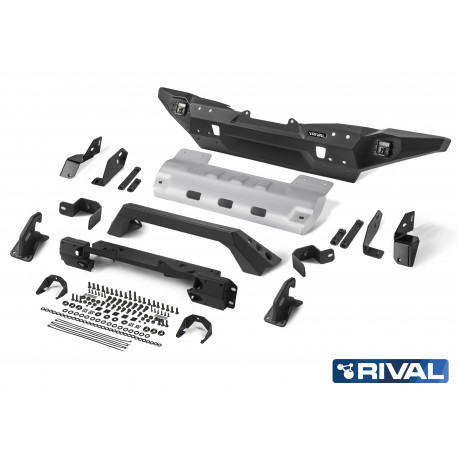 Pare-chocs avant RIVAL - Aluminium - Jeep Wrangler JK/JL (2007+) - Avec feux LED (NON CE)